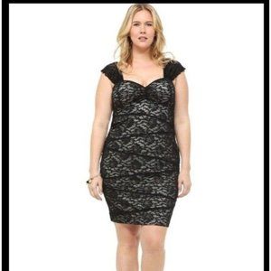 Torrid Dress Black Lace Ruched Bodycon Sexy Sweetheart Neckline Plus Size 20